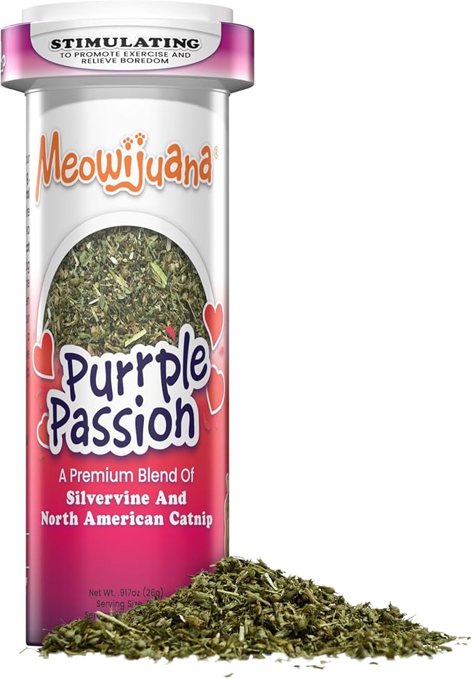 Meowijuana Purrple Passion - Premium Silvervine and Catnip Blend - Purrfect Gift For Cats, Kitties, Felines, and Cat Lovers-Mewly Pet
