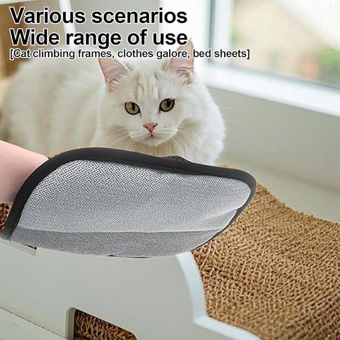 2025 New Upgraded Electrostatic Pet Hair Removal Gloves - Reusable Cat Hair Remover & Dog Hair Removal Mitt with Elastic Cuff & Finger Loops for Furniture, Bedding, Car (2pcs)-Mewly Pet