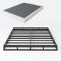 Box Spring California King, 5 Inch Metal Cal King Size Box Spring Basic Bed Base, Mattress Foundation, Black Heavy Duty Metal Structure with Cover