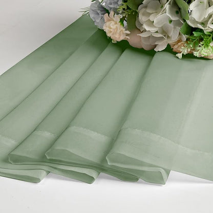 Aiyufeng Sheer Bedroom Curtains 2 Panel Sets 84" Inch Length - Transparent Light Weight Soft Sage Window Treatment Panels for Study Room/Living Room/Guest Room, Per Panel W40 X L84 inches