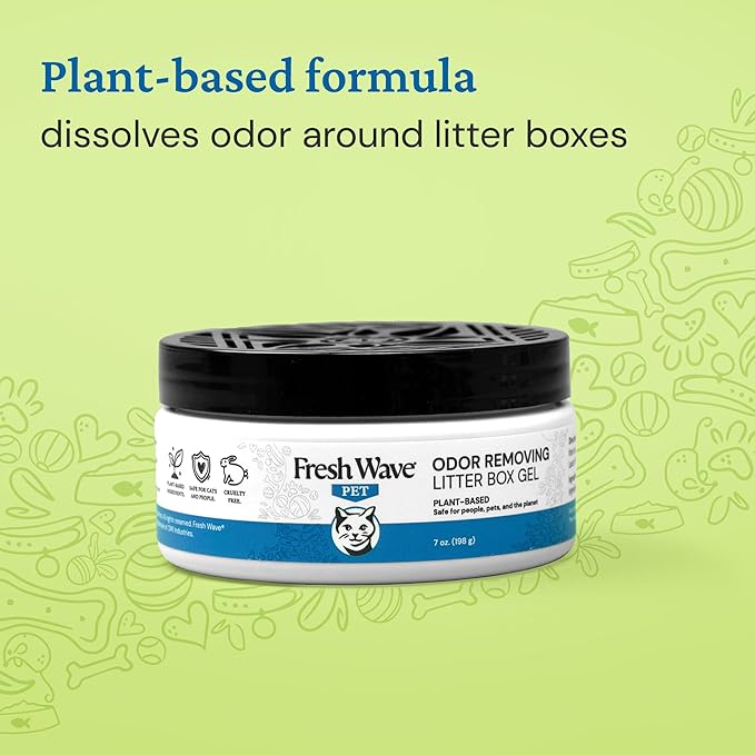 Fresh Wave Odor Removing Litter Box Gel, 7 oz. | Safer Pet Odor Eliminator for Home and Litter Box Area-Mewly Pet