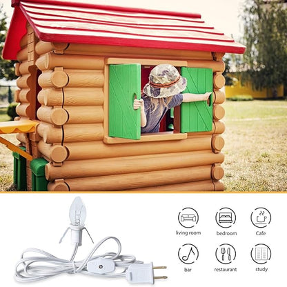 Accessory Cord with Light Bulb - 6ft Salt Lamp Cord with On/Off Switch for Christmas Village Houses, Night Lights, Halloween Pumpkin, Blow Molds, Ceramic Trees, Craft Projects, UL-Listed, 4 Pack