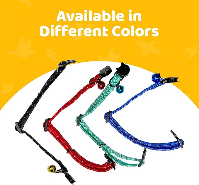 BirdsBeSafe® Break Away Cat Collar with Bell, Reflective Thread for Night Visibility, Comfortable Elastic Stretch Cat Collar to Protect Cat from Getting Stuck in The Garden.-Mewly Pet