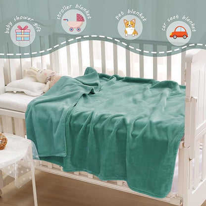 Exclusivo Mezcla Fleece Throw Blanket for Couch, Super Soft and Warm Blankets, Celadon Throw All Season Use, Cozy, Plush, Lightweight, 40x50 Inches