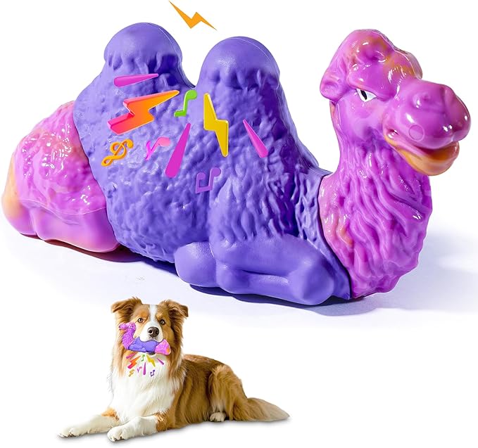 Tough Dog Chew Toys for Aggressive Chewers, Squeaky Indestructible Dog Toy To Keep Them Busy, Interactive Large Chew Toy for Dogs Medium Small, Durable,Reduce Boredom,Puppy Teeth Cleaning Milk Flavor-Mewly Pet