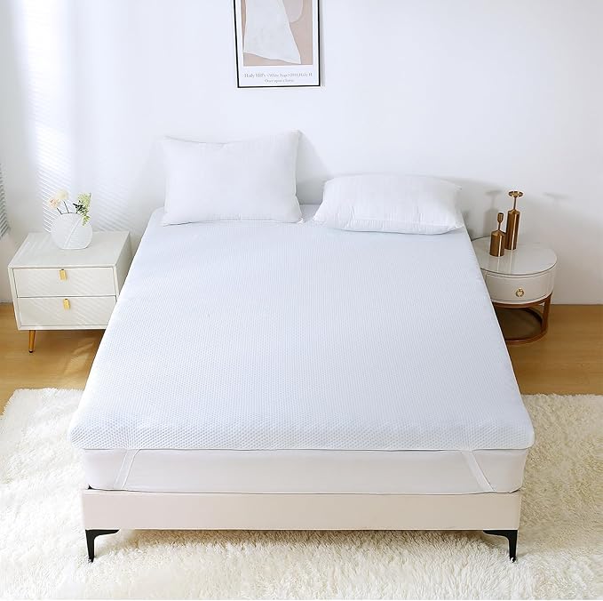 MUXHOMO 3 Inch 7-Zone Twin Mattress Topper, Egg Crate Foam Mattress Topper Twin Size for Back Pain, Lavender Cooling Gel Infused Bed Pad, CertiPUR-US and Oeko-TEX Certification (38"×75")