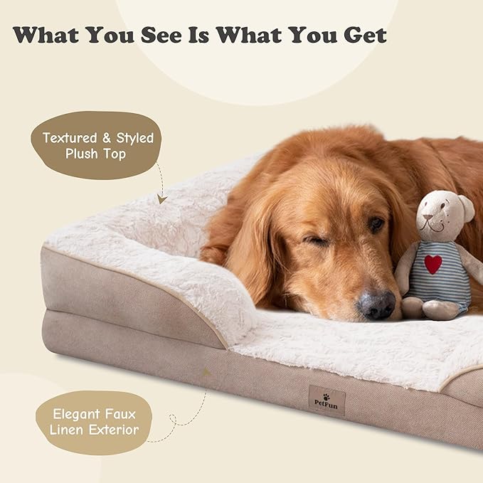 Orthopedic Dog Bed for Extra Large Dogs - XL Washable Dog Sofa Beds Large, Supportive Foam Pet Couch Bed with Removable Washable Cover, Waterproof Lining and Nonskid Bottom-Mewly Pet