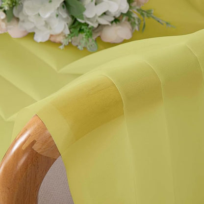 OVZME Sheer Curtains 84 Inches Long 2 Panels Set, Light Filtering Transparent Lightweight Soft Window Treatment Panels for Study Room Living Room Guest Room, Each 42W x 84L Inches, Lemon