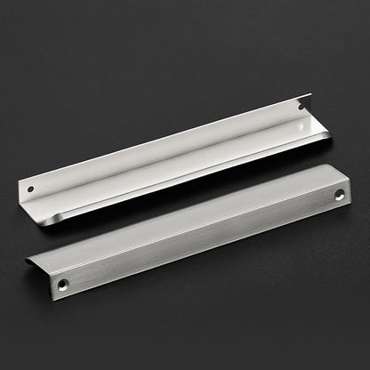Ravinte Hardware 10 Pack Silver Cabinet Handles, 7.8 Inch (200mm) Finger Edge Pulls, 6-1/4 Inch Hole Center, Finger Pulls for Cabinets