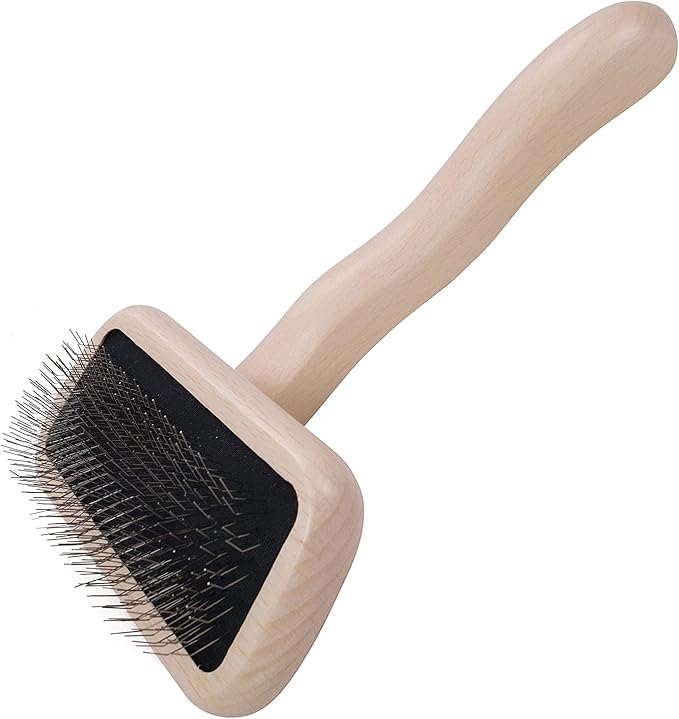 Chris Christensen Karben II Slicker Brush for Dogs, Groom Like a Professional, Ideal For All Coat Types, Remove Shedding Coat, Tangles and Dead Undercoat, 17 mm Stainless Steel Pins, Small-Mewly Pet