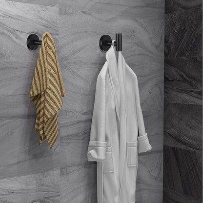 Towel Hooks Bathroom Coat Robe Wall Hook Heavy Duty Door Hanger Towel Robe Clothes Cabinet Closet Sponges Rack for Bathroom Bedroom Kitchen Hotel Pool 4 Packs Matte Black(Drilling Installation)
