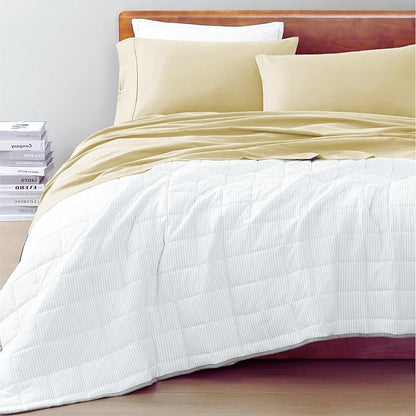 LANE LINEN 100% Organic Cotton King Size Bed Sheets, All Season Soft & Comfy Fully Elasticized Mercized Cotton King Sheets, 15" Deep Pocket Luxury Bed Sheets King Size- Vanilla