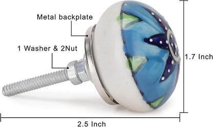 Cabinet Multicolor Assorted Ceramic Drawer Pull Handle Kitchen Cupboard Wardrobe Knob Boho Room Decorative Furniture Hardware Dresser Drawers Knobs-Pack of 20