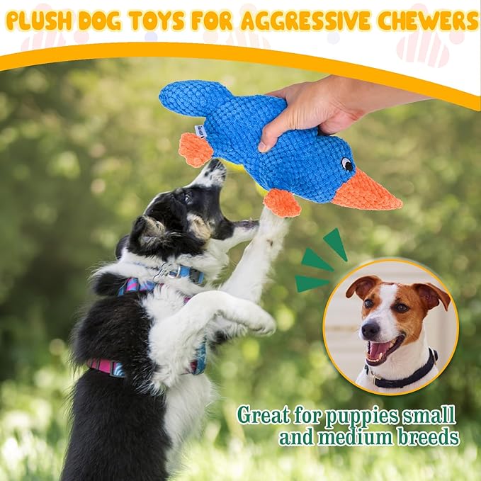 Vitscan Squeaky Dog Toys for Aggressive Chewers Large Breed, Large Dog Toys for Big Dogs, Stuffed Platypus Tough Plush Dog Toy,Interactive Dog Chew Toy/Puppy Chew Toys/Pet Toys for Small Dogs-Mewly Pet