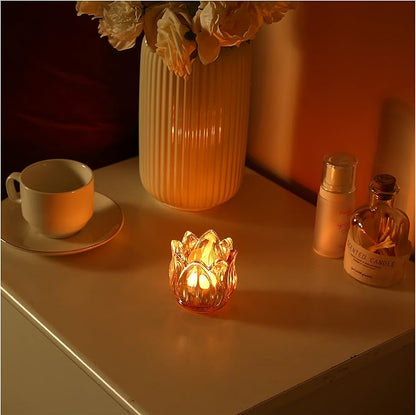 GOLDEAL 12Pcs Gold Votive Candle Holders, Thick Glass Tea Light Candle Holder Bulk, Tealight Candle Jars for Wedding Table Decor, Party Supplies, Bridal Shower Decorations, Centerpieces for Tables
