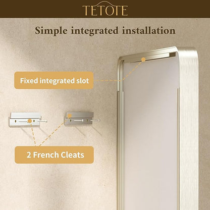 TETOTE 36 x 36 Inch Brushed Nickel Mirror Metal Framed Bathroom Mirror, Tempered Glass, Modern Farmhouse Wall Mounted Mirror for Decorative(Horizontal/Vertical)