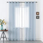 DUALIFE Dusty Blue Sheer Curtains 96 Inch Length for Living Room Decor Set of 2 Panels Grommet Window Look Semi Sheer Transparent Grey Blue Sheer Curtains for Bedroom 52x96 Inches Long Stone Blue