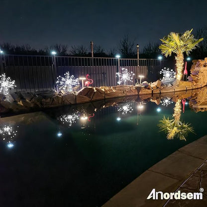Anordsem Solar Lights Outdoor Decorative: Bendable Copper Wire with 120 LED Firework Beads - Waterproof DIY White Fun Decorating Yard Garden Patio - Christmas Gifts for Homeowner Over 30