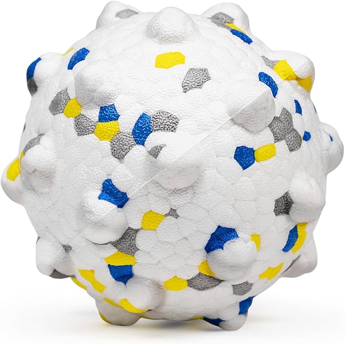 3.7'' Dog Balls for Dogs Aggressive Chewers Indestructible Tennis Durable Bouncy Interactive Dog Toy Balls for Fetch Game Floating Balls (White Large)-Mewly Pet