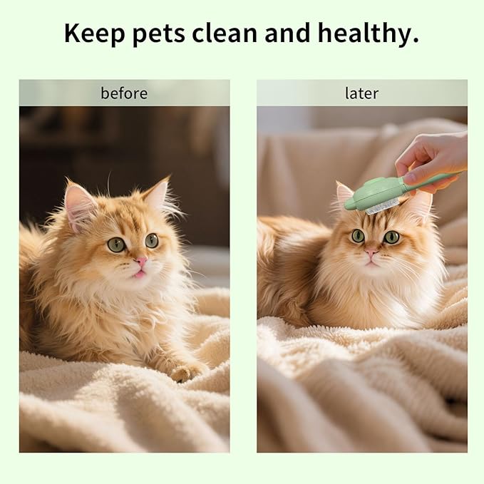 Zoocozy Cat Brush for Shedding, Dog Deshedding Brush, Pet Hair Removal Tool for Puppy Pitten(Green)-Mewly Pet