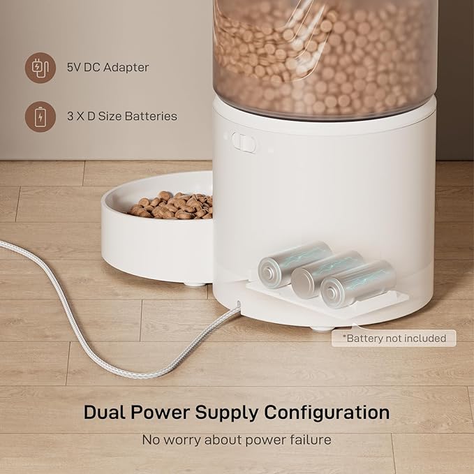 Automatic Cat Feeder: 3L Auto Food Dispenser with Timed Feeding| 6 Meal Programmable& 1-20 Portion Precise Control- Easy to Clean & Setup for Cat Indoor| Desiccant Bag Keep Food Fresh-Mewly Pet