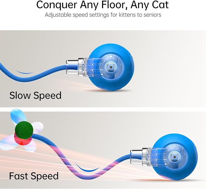 Interactive Cat Toy Ball- 2025 Smart Rolling Cat Toy with Shiny Tail, Motion Activated Boredom Relief for Indoor Cats, USB Rechargeable & Obstacle Avoidance-Mewly Pet