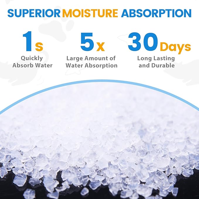 NEWORD Crystals Cat Litter Superior Odor Control 14 lbs Total (2 Pack of 7lb Bags) Soft-On-Paws Low Tracking Dust-Free White Silica Gel, Unscented-Mewly Pet