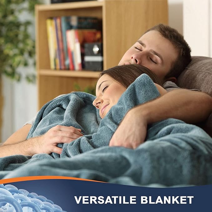 Walensee Fleece Blanket Plush Throw Fuzzy Lightweight (Throw Size 50x60 Washed Blue/Slate Blue/Grey Blue) Super Soft Microfiber Flannel Blankets for Couch, Bed, Sofa Warm and Cozy for All Seasons