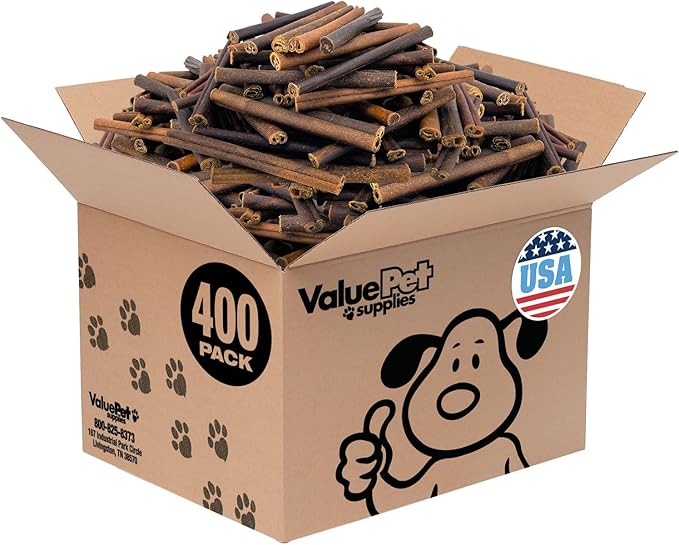 ValueBull USA Collagen Sticks for Dogs, 6 Inch Medium Chews, Natural Long-Lasting Dog Treats, 400 Count Wholesale Pack - Promotes Joint, Skin & Coat Health with Glucosamine and Chondroitin-Mewly Pet