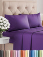 Twin XL 4 Piece Sheet Set - Comfy Breathable & Cooling - Ultra-Soft Hotel Luxury Bedding Set with 8-16 Inch Deep Pockets - 1 Flat & 1 Fitted Sheet & 2 Pillowcases - Wrinkle Free & Easy Care - Purple