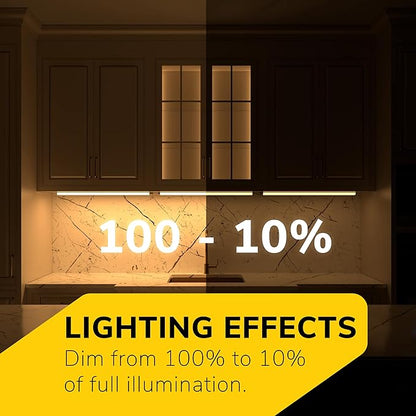 GETINLIGHT 12-inch Hardwired Only LED Under Cabinet Lighting, Soft White(3000K), Dimmable, Matte White Finished, ETL Listed, IN-0201-11-WH