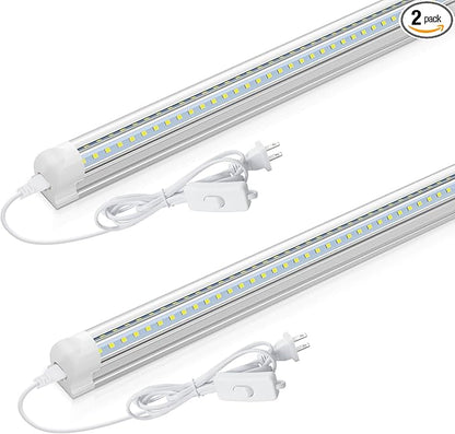 CNSUNWAY LED Shop Light 2FT, 20W 3000LM, 3000K Warm White, T8 LED Tube Lights, Ceiling and Utility Shop Lights, Linkable Light Fixture for Room, Garage, Workbench, ETL Listed (Pack of 2)