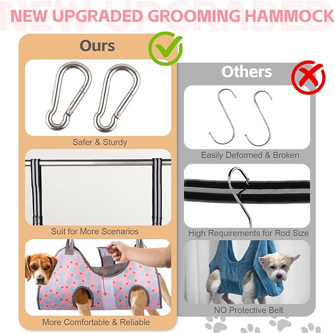 Dog Grooming Hammock for Small Dogs & Cats, Dog Grooming Harness for Nail Trimming, Pet Grooming Sling Helper with Nail Clippers/Nail Trimmers-Mewly Pet