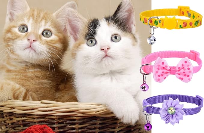 16 PCS Cute Cat Collars Breakaway with Bell for Boy Cats and Girl Cats Gifts-Mewly Pet