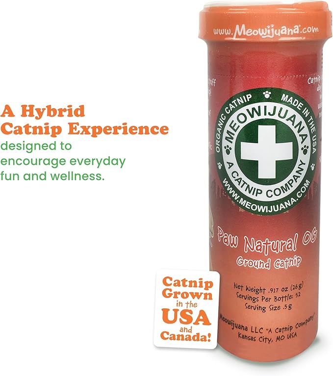 Meowijuana Clawsome Bundle | Get Smoked Refillable Trout Toy and Paw Natural OG Catnip Blend | Promotes Play and Cat Health | Includes North American Organic Catnip-Mewly Pet