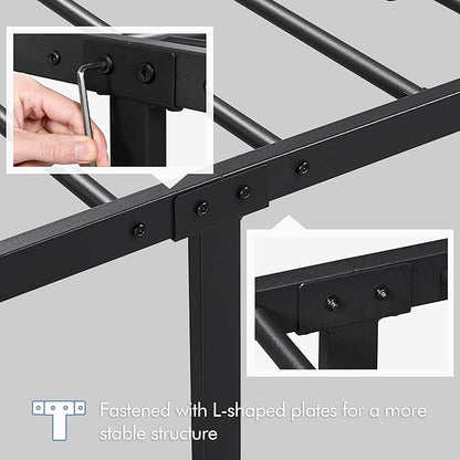 Yaheetech Twin Size Bed Frame Metal Platform Bed with Curved Design Headboard Footboard/No Box Spring Needed/Mattress Foundation/Heavy-Duty Support/Easy Assembly/Black