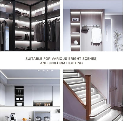 COB LED Strip,LED Strip Lights 3M/9.84ft,Touch Dimmable LED Strips,CRI90+,6000K Natural White cob led,1600LEDs,24V LED Tape Lights,Indoor for Bedroom, Kitchen, TV, Mirror,Cabinet