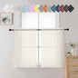 Aiyufneg Ivory Sheer Curtains 36 inch Length Kitchen Tiers Short Voile Curtains/Drapes Solid Sheers Cafe Curtains Voile Bathroom Small Half Window Curtains 2 Panels Set, Rod Pocket, 40" Wx36 L