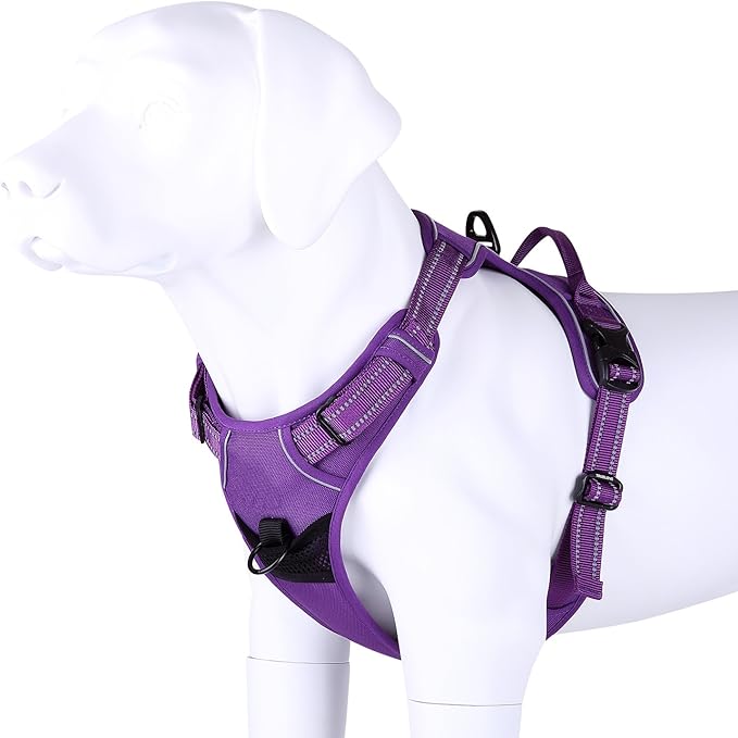 Truelove No Pull Dog Harness with Easy Control Handle and 2 Leash Attachments,Reflective Adjustable Pet Vest-Mewly Pet