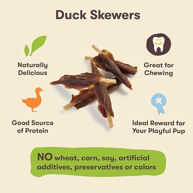 Pet 'n Shape Chik 'n Skewers – Duck Wrapped Rawhide Chew Dog Treats - 1 Pound-Mewly Pet