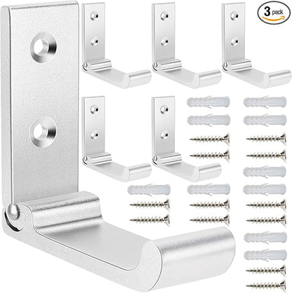 6Pcs Folding Coat Hooks, Matte Black Wall Hooks for Hanging Coats Bathroom Towel Hooks Hardware Heavy Duty Aluminum Alloy Robe Hooks Wall Mounted DIY Coat Rack Hooks No Rust Indoor, Outdoor