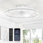 ZMISHIBO 24 Inch Ceiling Fans with Lights and Remote, Modern Low Profile Ceiling Fan, 3000-6000K Dimmable Flush Mount LED Fan Light, 6 Wind Speeds, Fandelier Ceiling Fans for Bedroom- White