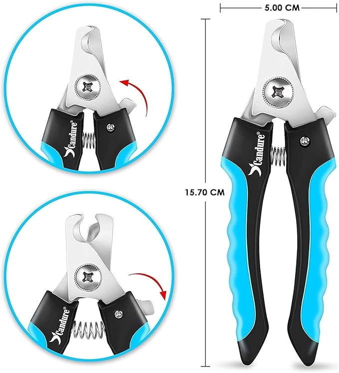 Candure Dog Nail Clippers and Trimmer with Safety Guard to Avoid Over-Cutting Toe Nails Professional Grooming Pet Nail Clipper with Nail File for Small Medium-Large Breeds-Mewly Pet