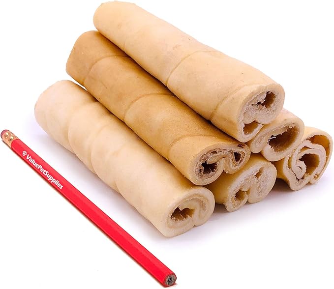 ValueBull Beef Cheek Rolls, Long Lasting Dog Chews, Jumbo 5-6 Inch, 100 Count Wholesale Pack - Long Lasting Dog Chews, Rich in Collagen, Single Ingredient, Cleans Teeth-Mewly Pet