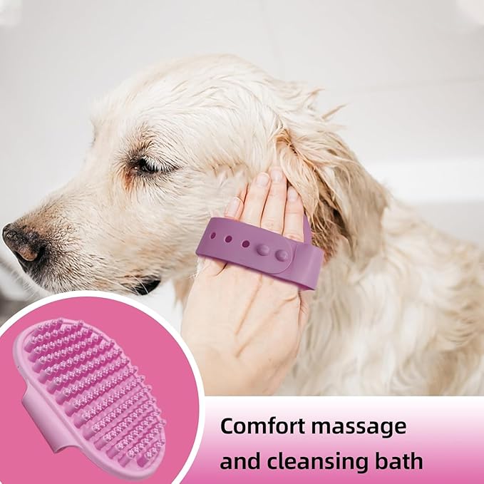Dog Brush for Shedding,9 PCS in One Pet Slicker Hair Brush Kit with Pet Nail Clipper and File - Dog Cat Grooming Deshedding Undercoat Rake Brush Comb for All Small Large Dogs Cats Pink-Mewly Pet