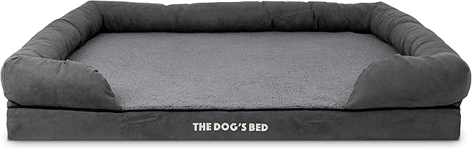 The Dog’s Bed Medium Support Memory Foam Dog Bed XXL Plush Grey 51.5x39, Pain Relief: Arthritis, Hip & Elbow Dysplasia, Supportive, Calming, Waterproof Washable Cover,Veterinary-Approved-Mewly Pet