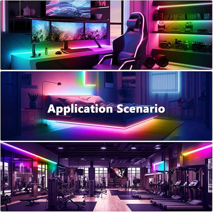 GUPUP 16.4 FT Smart RGB IC RGB LED Strip Lights for Bedroom, 5050 LED Lights for Room, DIY Multiple Colors on One Line, Color Changing Strip Lighting Music Sync, Halloween, Christmas