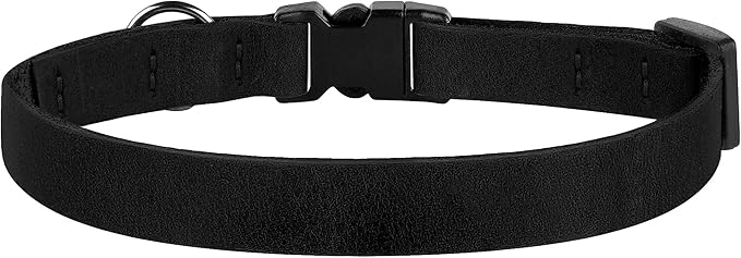 Breakaway Cat Collar Leather with Removable Bell - 13 Colors Available - Soft Adjustable Girl Boy Safety Lightweight Pet Kitten Collars Pink Brown Blue Green Red Orange Black (Black)-Mewly Pet