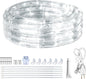 SURNIE Rope Lights Outdoor Waterproof Daylight White: LED 10FT Cuttable Outside Bright 110V Lighting 6000K Flexible Cool Clear Tube, Indoor Deck Patio Xmas Camping Decor, Not Flat Strip