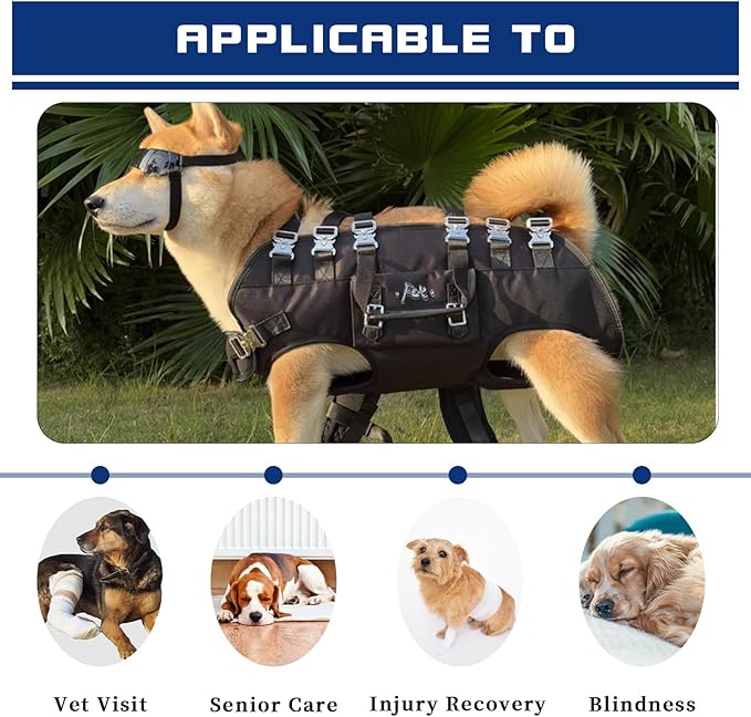 Dog Backpack Carrier - Spine-Friendly for Large Dogs(24-35lbs) Horizontal Design Dog Carrier with Adjustable Back Straps for Joint Injuries, Arthritis, Ideal for Stairs, Elderly Dogs(Size XL)-Mewly Pet